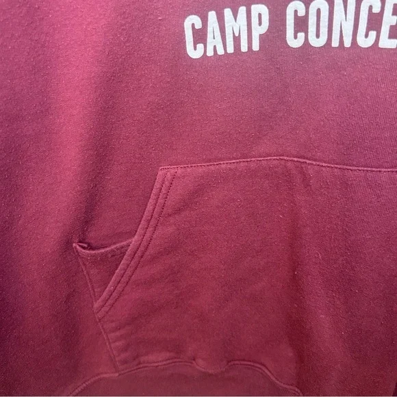 Vintage Camp Concern Burgundy Hoodie, Size Large - Picture 3 of 5